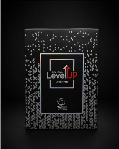 Level Up White sleeve Less Vest - Pack Of 3