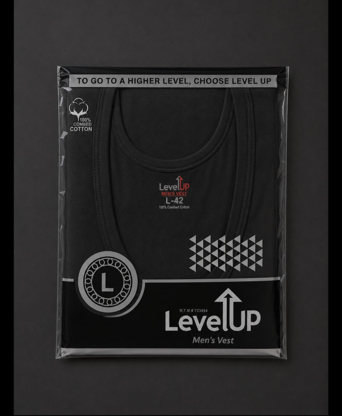 Level Up Black sleeve Less Vest - Pack Of 3