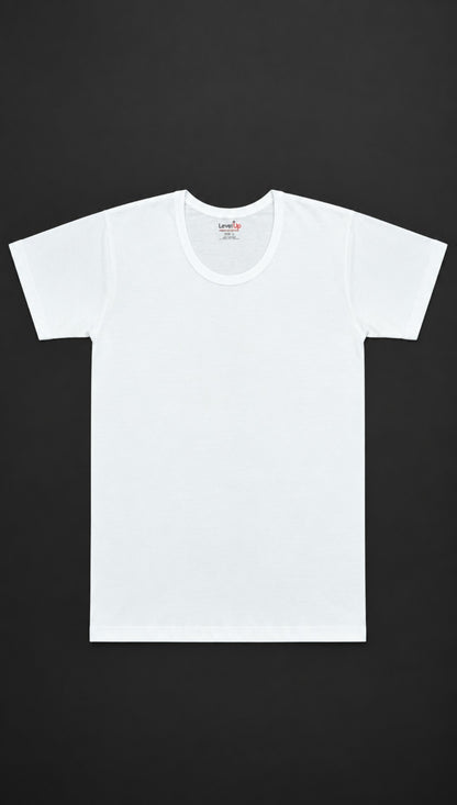 Level Up White Half Sleeve Vest - Pack Of 3