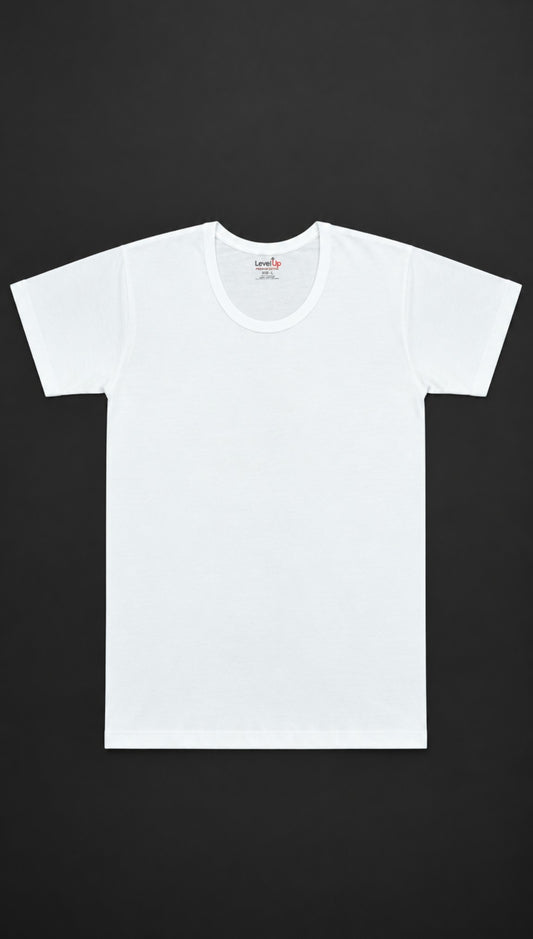 Level Up White Half Sleeve Vest - Pack Of 3